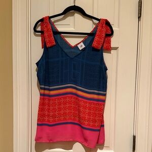CAbi Vibrant Blue and Red Tank Top
